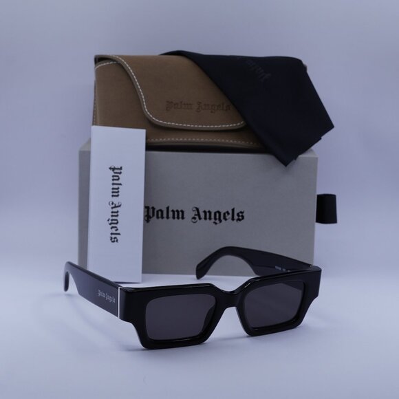 Palm Angels PERI086 HYDE 1007 Rectangle Sunglasses - Black/Dark Grey - Picture 1 of 11